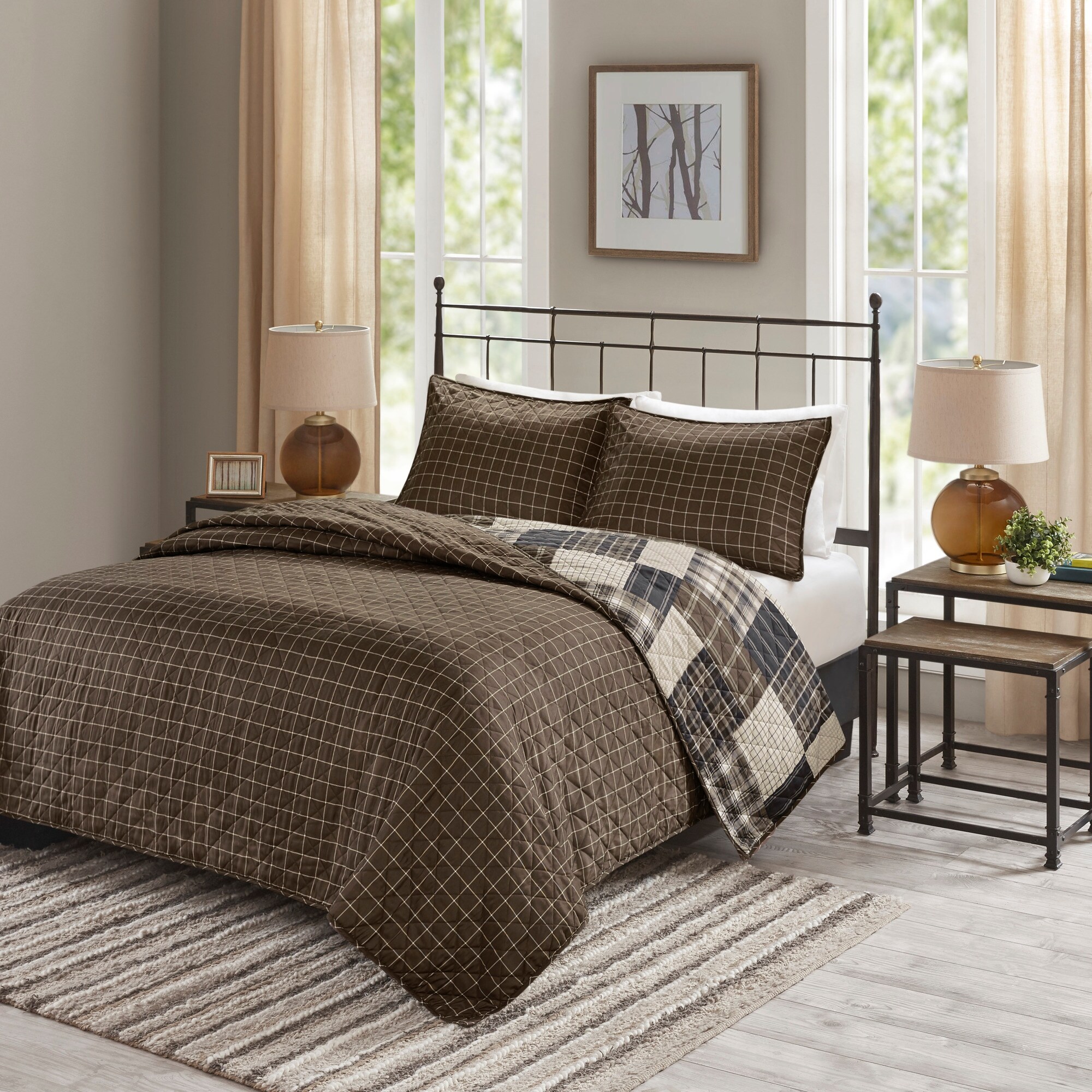 Madison Park Timber 3 Piece Reversible Printed Quilt Set Wayfair Bedding Sets