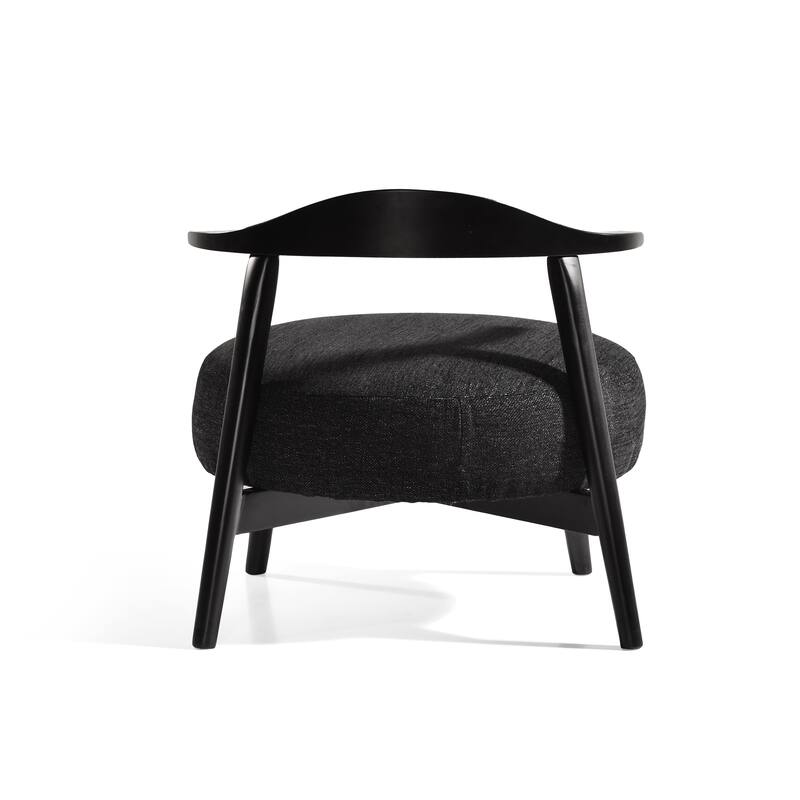 Black Modern 27.5" Accent Chair with High-Density Reflex Foam Frame for Living Room