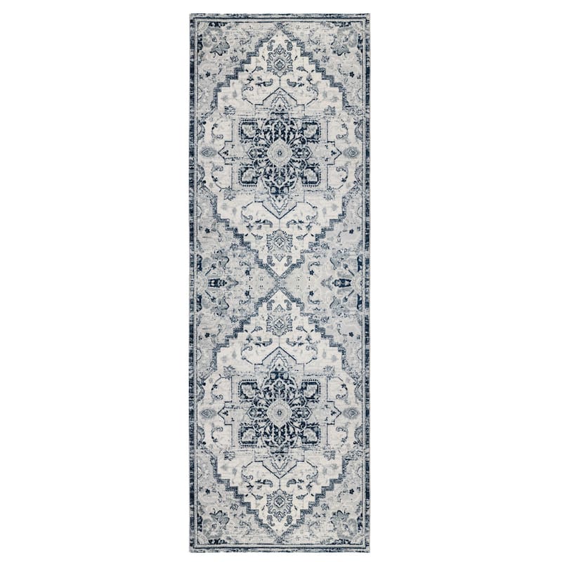 Alvia Yana Medallion Area Rug - 2'6" x 10'3" - Blue