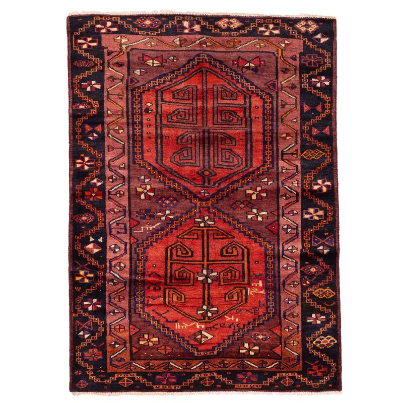 ECARPETGALLERY Hand-knotted Melis Vintage Red Wool Rug - 4'10 x 6'8