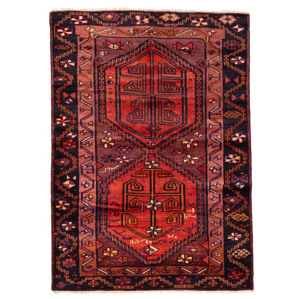 ECARPETGALLERY Hand-knotted Melis Vintage Red Wool Rug - 4'10 x 6'8