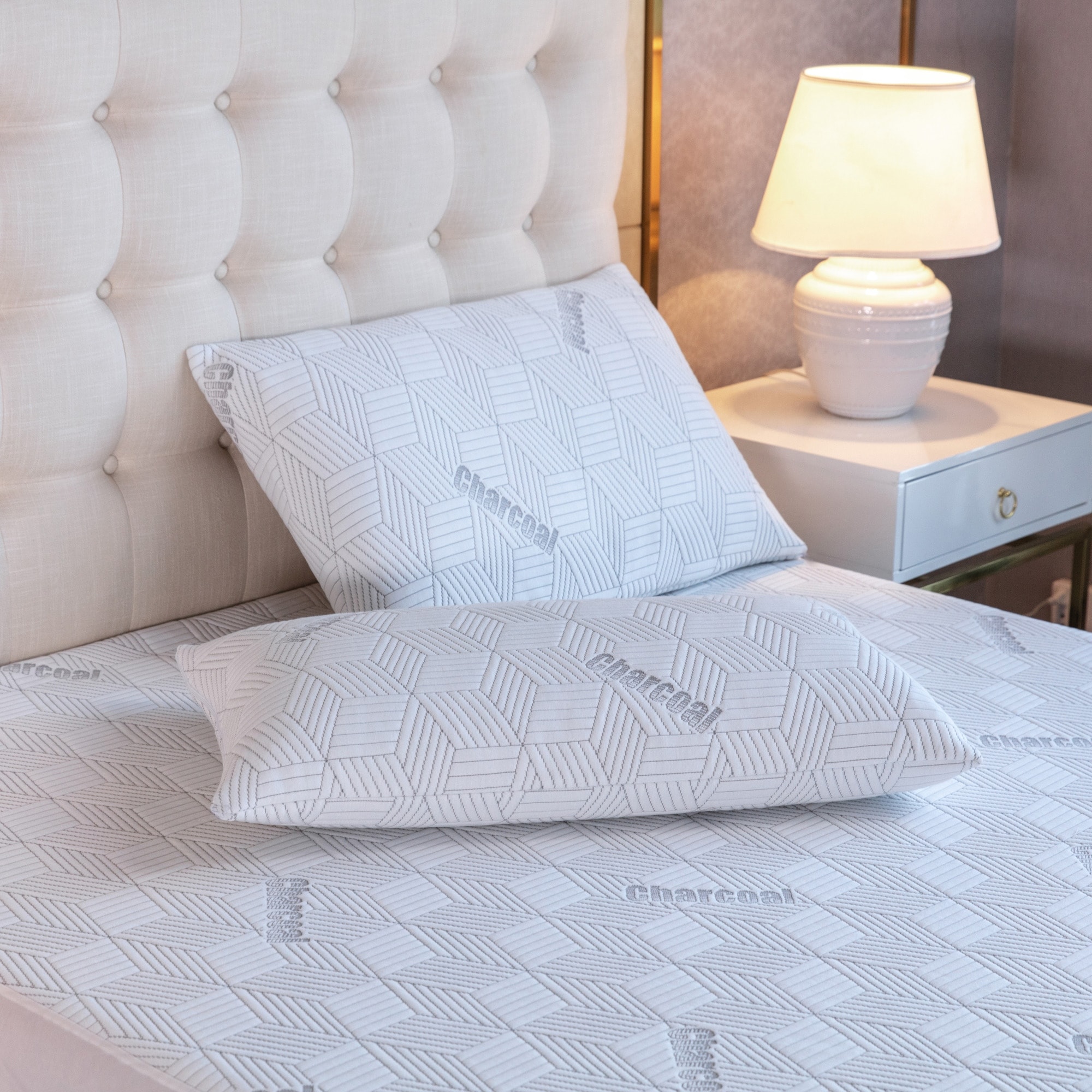 Memory Foam Pillow Copper Infused Cooling Breathable and Stress Reducing Bed Pillow White King
