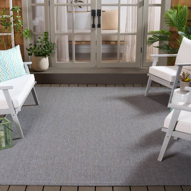 SAFAVIEH Sisal All-Weather Ajrie Indoor/Outdoor Waterproof Patio Backyard Rug - 10' x 14' - Grey