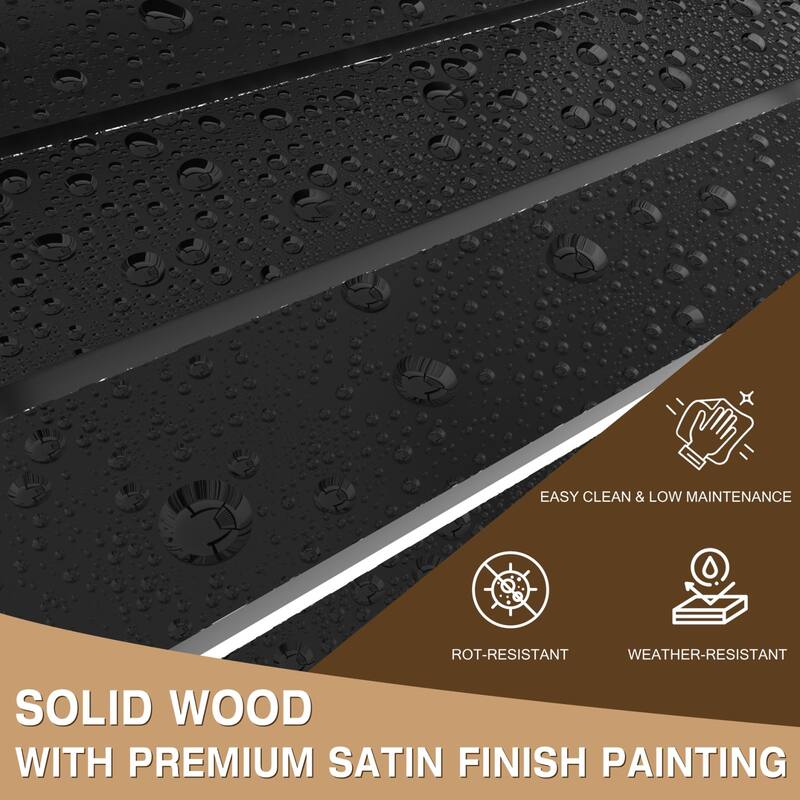 VEIKOUS 3-Piece Outdoor Rocking Chair Set with Folding Table for Patio and Porch