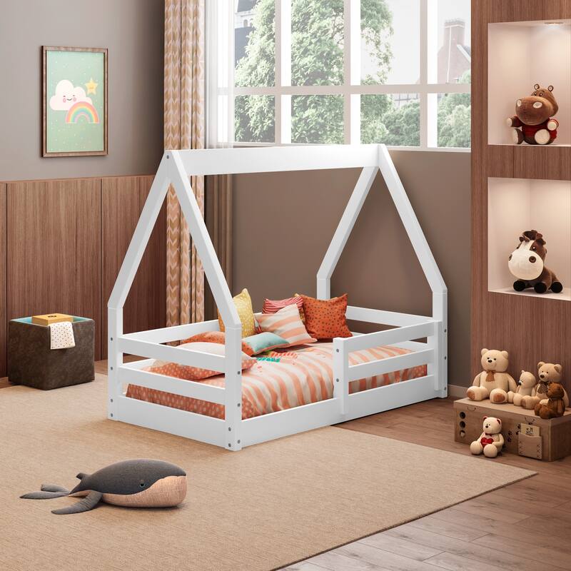 Themes and Rooms Toddler Bed Solid Wood My Cabin - White - Toddler