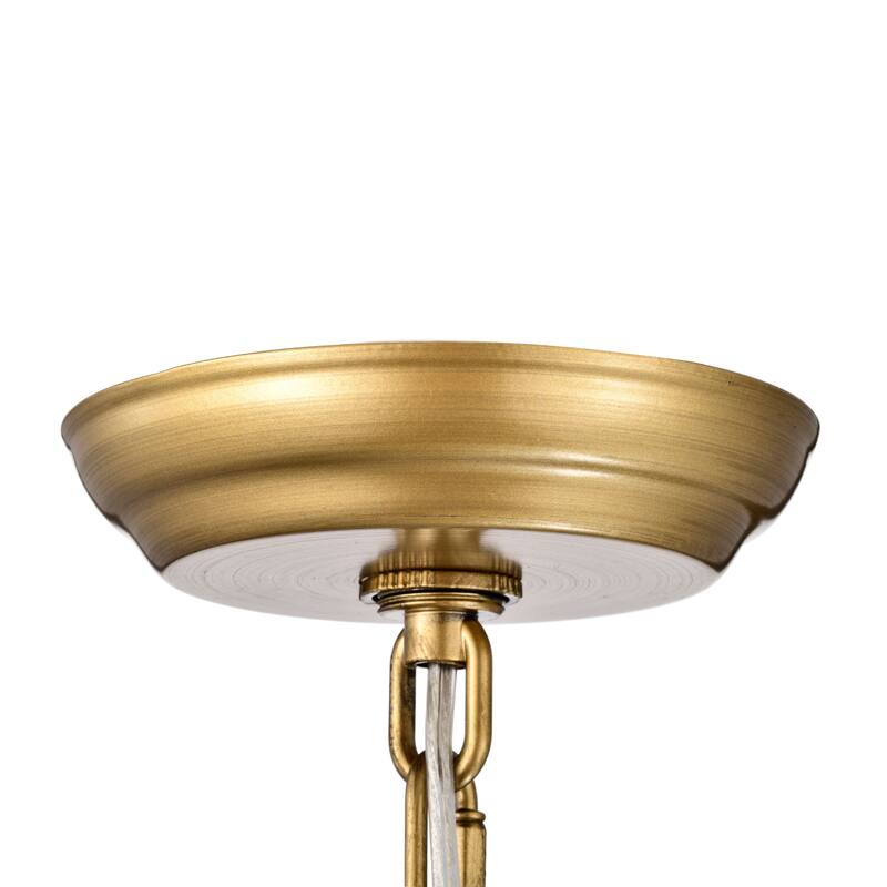 Rosa 6-Light Brushed Brass Finish Crystal Glass Flower Chandelier - 17.7 inches in diameter x 15 inches H