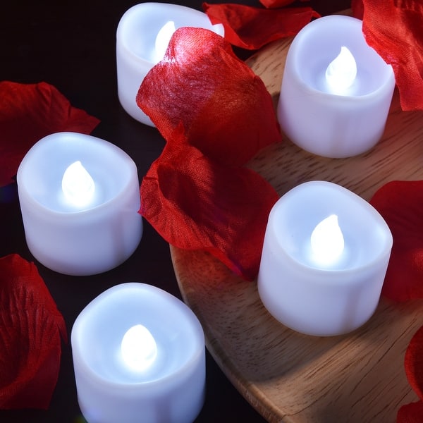 Led Tealight Candles Battery Operated Flameless Smokeless With Decorative Fake Rose Petals For Tealight Votive Holders M Overstock 3481 Led Tealight Candles Battery Operated Flameless Smokeless With Decorative Fake Rose Petals For Tealight Votive Holders M Overstock 3481