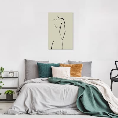 Wynwood Studio Canvas Fashion and Glam Sample Drawing Body Black and Light Gray Modern & Contemporary Wall Art Canvas Print