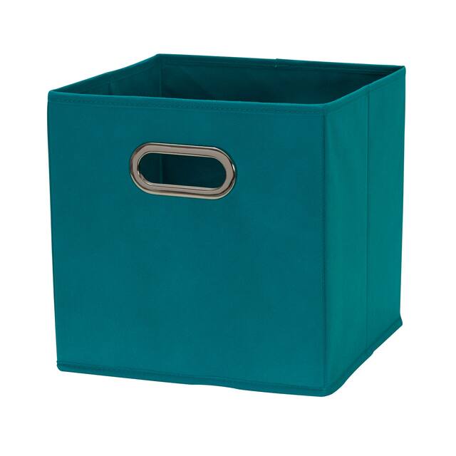 Househole Essentials Folding Aqua Fabric Storage Cubes (Set of 6)