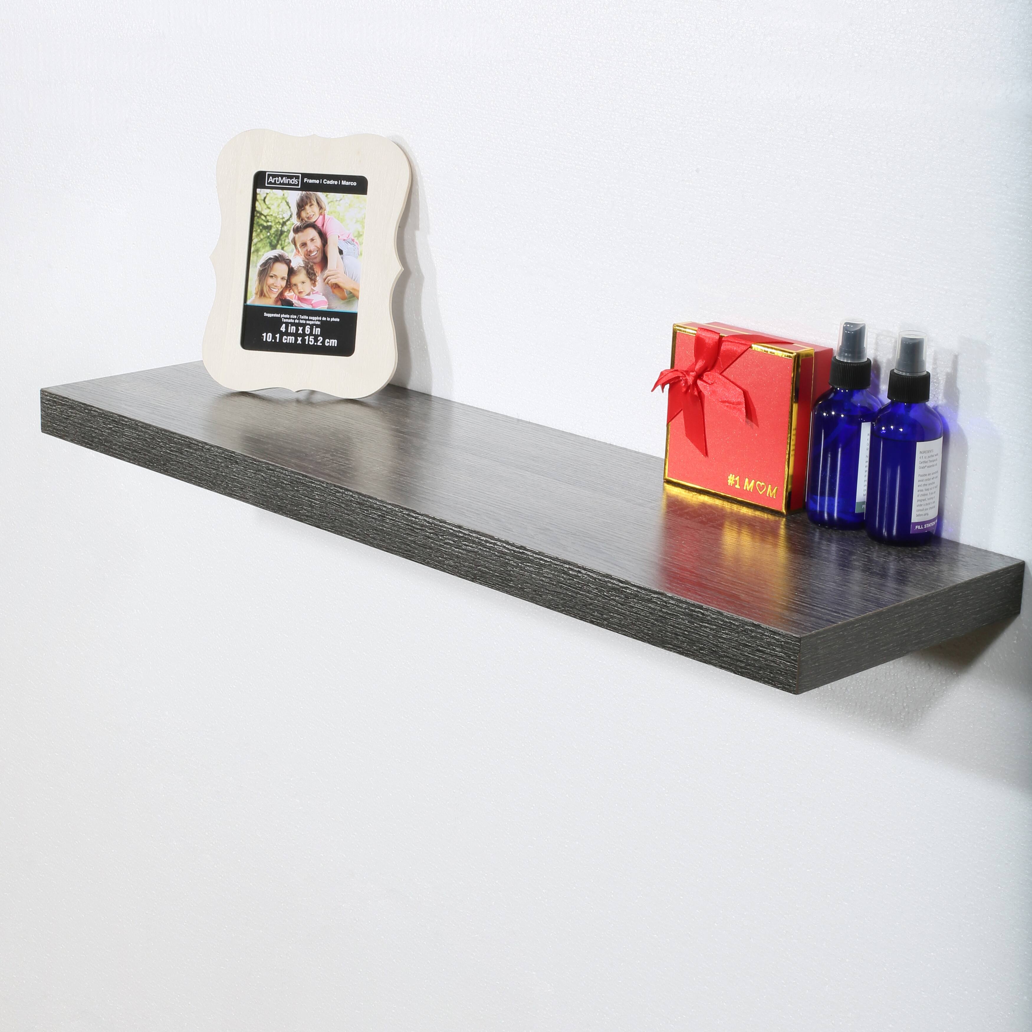 Modern and Contemporary Black Oak Floating Shelf 31.5*9.25*1.5 inches