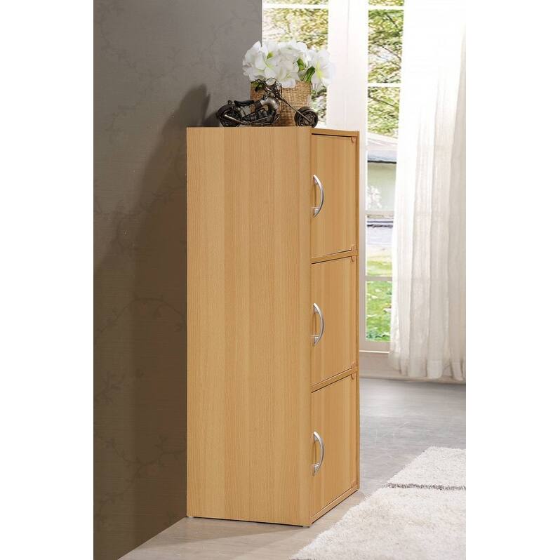 Hodedah 3-Shelf, 3-Door Bookcase