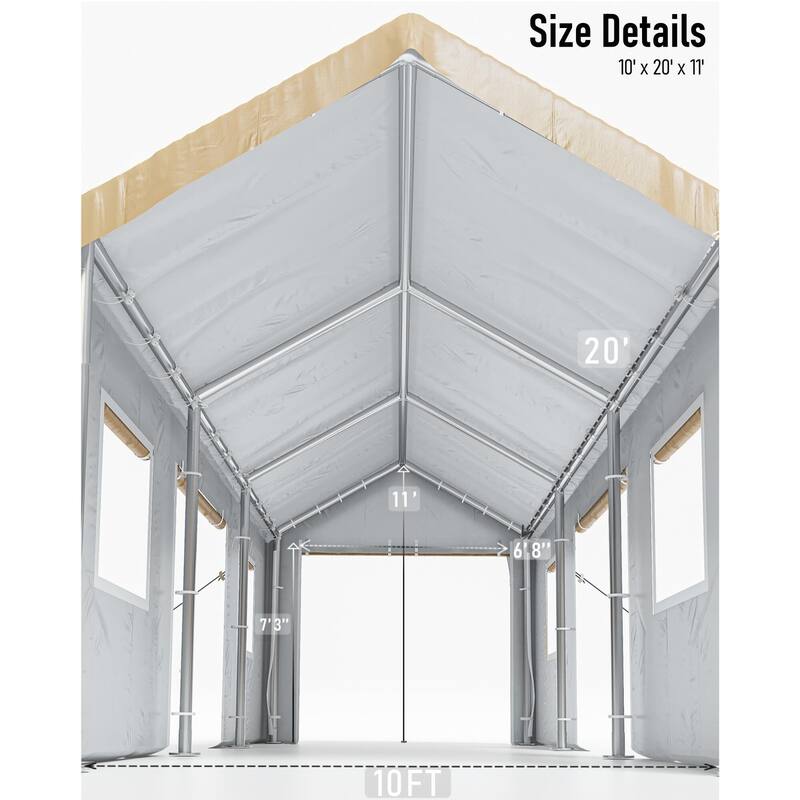 Carport 10'x20' 13'x20' Heavy Duty Portable Garage