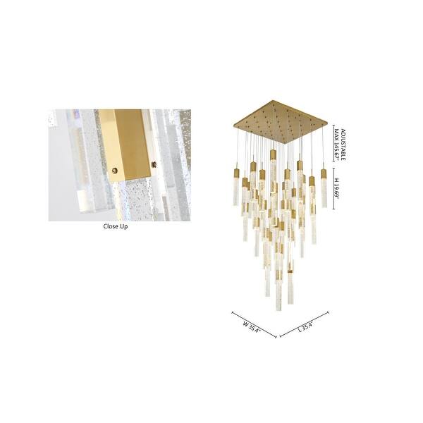41-Light Gold Metal Chandelier With Clear Bubble Crystal Accents - Bed ...