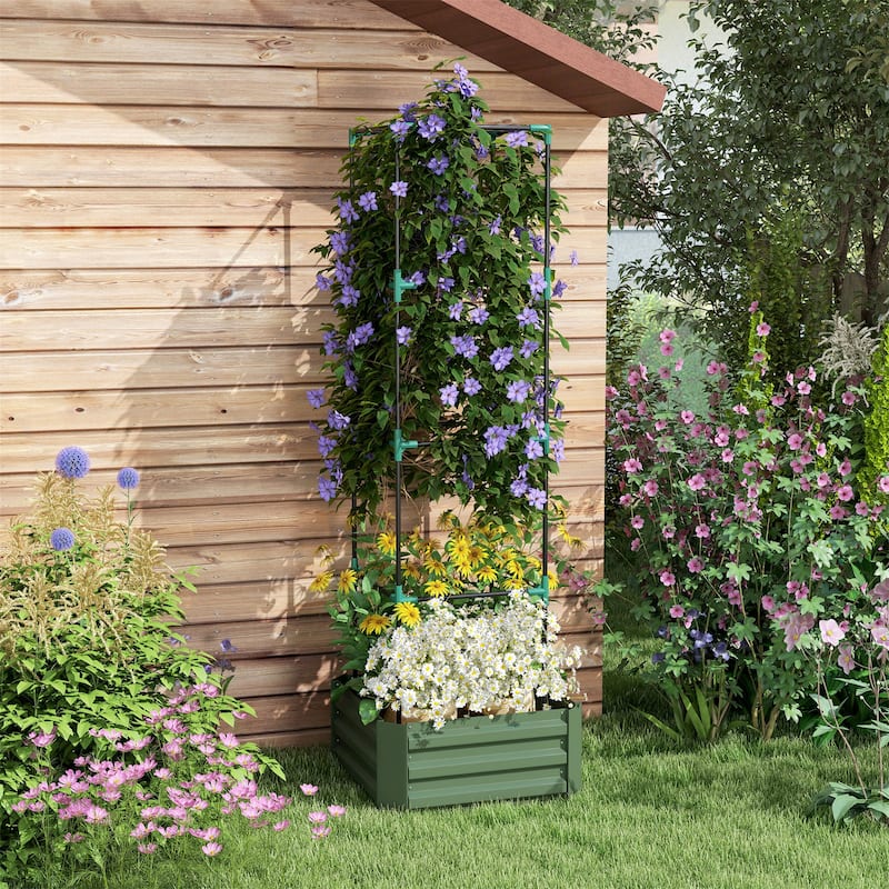Outsunny Galvanized Raised Garden Bed