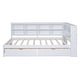 preview thumbnail 6 of 7, Wooden Full Size DayBed with 2 Drawers Kids Bed with Storage Shelf and USB Charging Ports, White