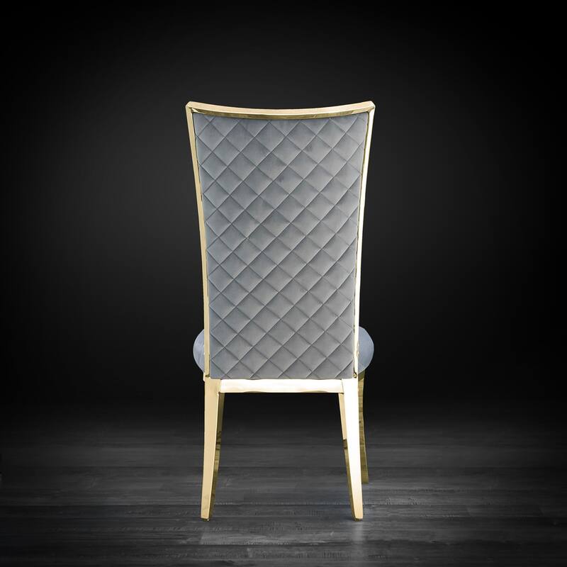 Massimo Titanium Gold Stainless Steel Dining Chair, Set of 2