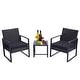 preview thumbnail 5 of 8, 3 Pieces Outdoor Patio Wicker Conversation Sets with Coffee Table