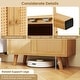 preview thumbnail 6 of 8, Gymax Bamboo Buffet Cabinet w/ PE Rattan Doors Freestanding Kitchen