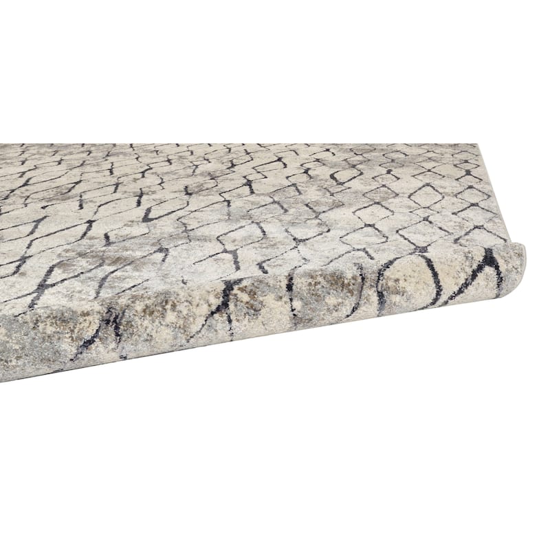 Grand Bazaar Kiba Machine Made Diamond Transitional Area Rug