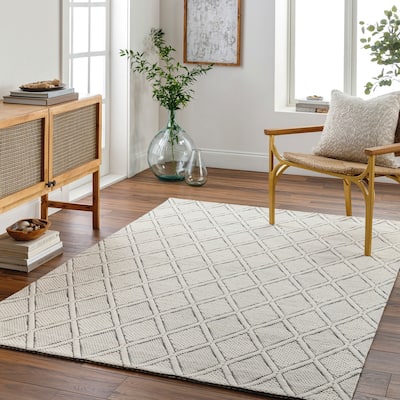 Livabliss Jamuna Handmade Trellis Wool Blend Area Rug
