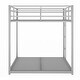 preview thumbnail 10 of 9, Modern Design Low Bunk Bed, Sturdy Frame and Safety Guaranteed with Ladder, Full over Full, Silver