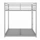 preview thumbnail 10 of 9, Silver Full over Full Size Metal Low Bunk Bed with Ladder and Fence for Kids