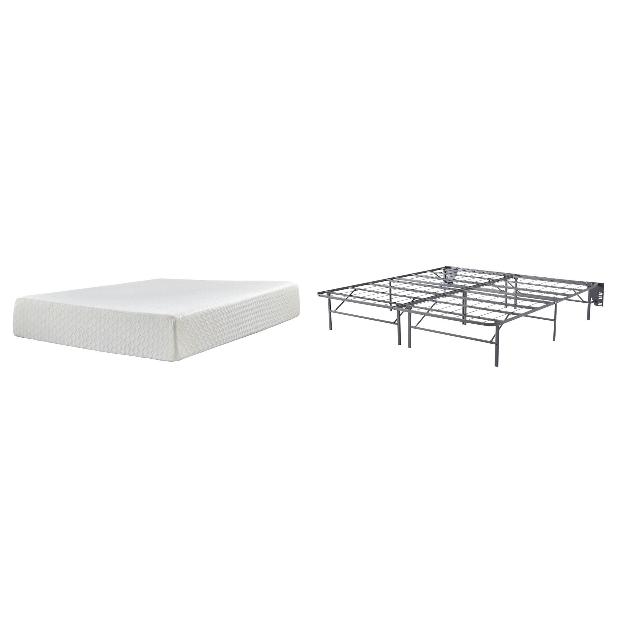 Signature Design by Ashley Chime 12 Inch Memory Foam Black/White 2-Piece King Mattress Package