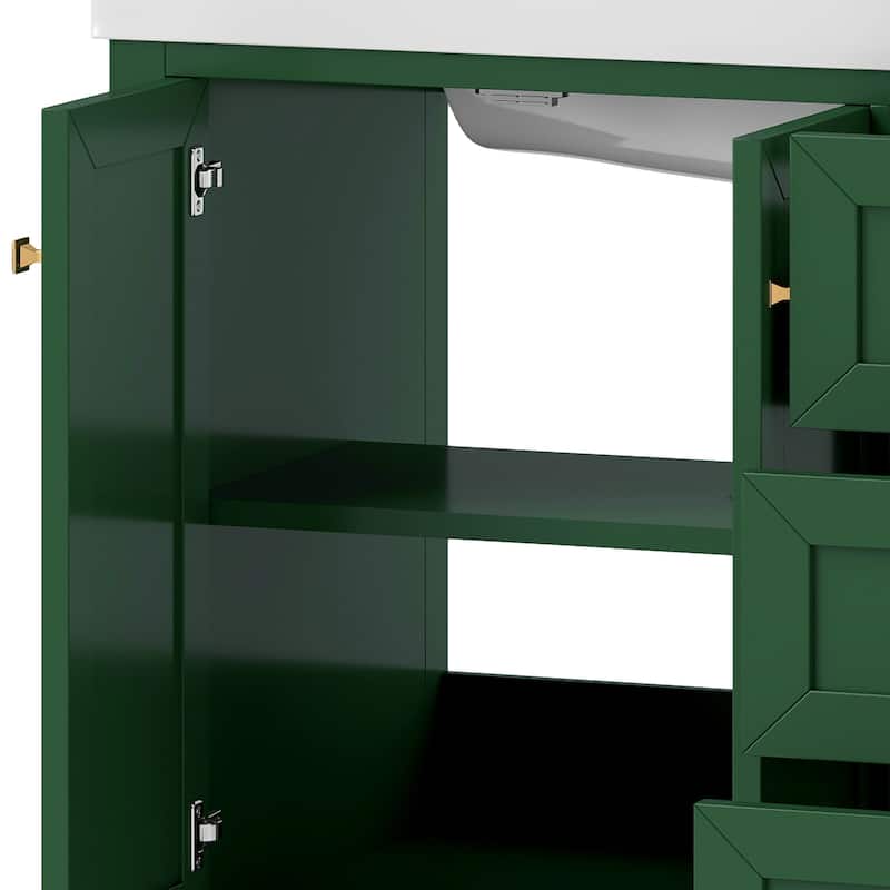 Moasis 36"/42" Bathroom Vanity Cabinet Set with Sink Combo and 3 Drawers & Cabient