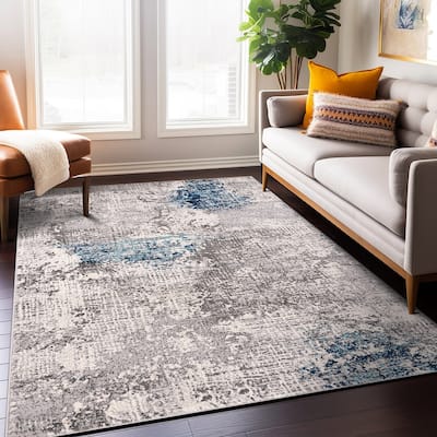 World Rug Gallery Prague Distressed Abstract Area Rug