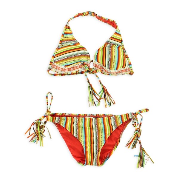 striped 2 piece swimsuit