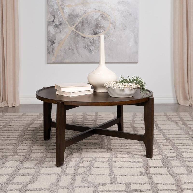 Mavis Dark Brown Round Coffee Table