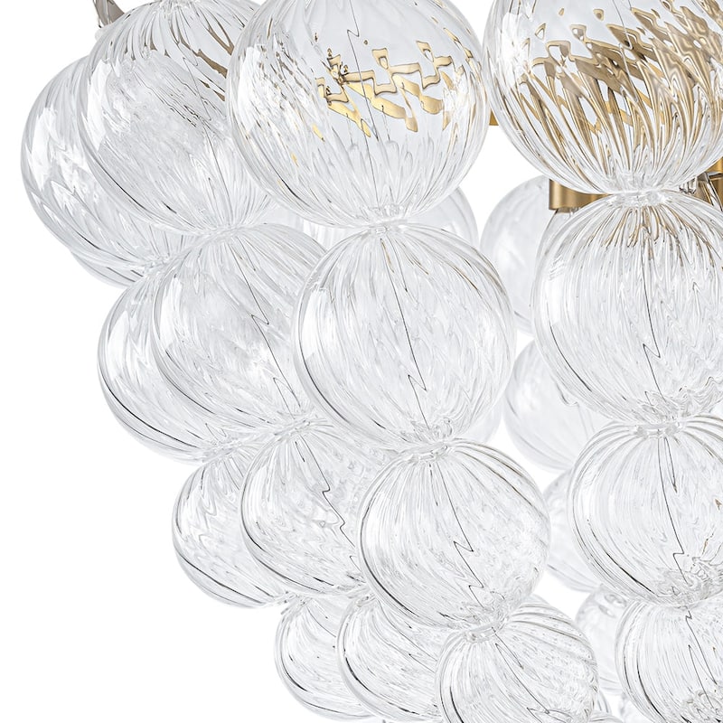 Modern Glam Bowl Twisted Glass Cluster Bubble Chandelier