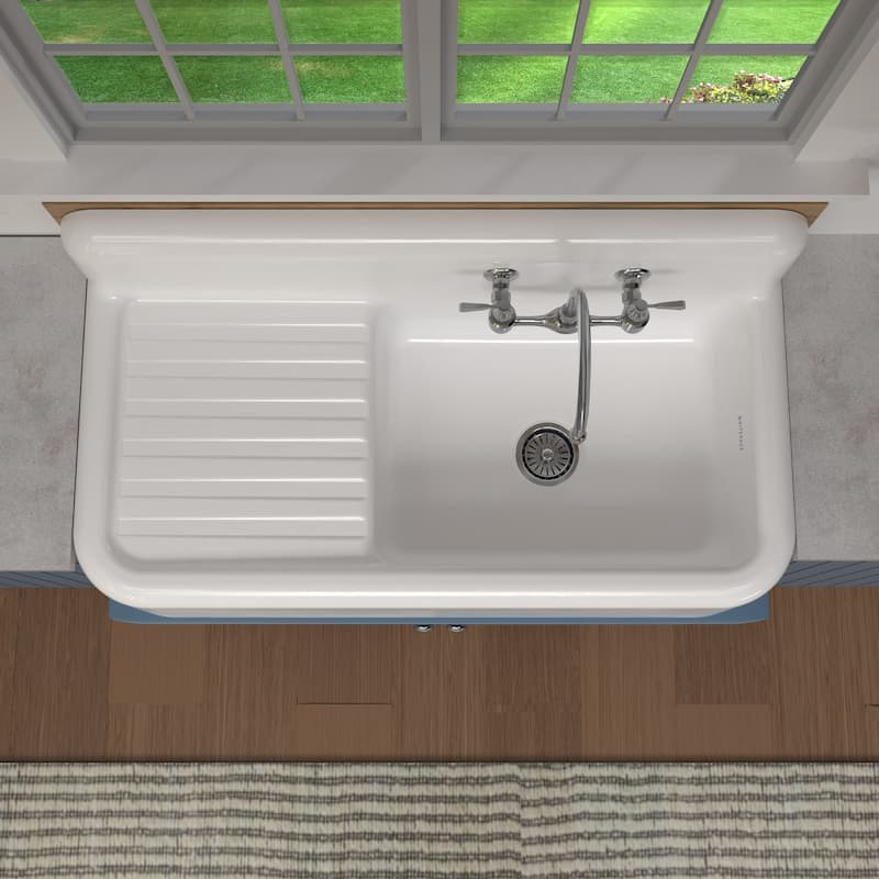 Whitehaus 42" Single Bowl Fireclay Kitchen Or Utility Front Apron Sink