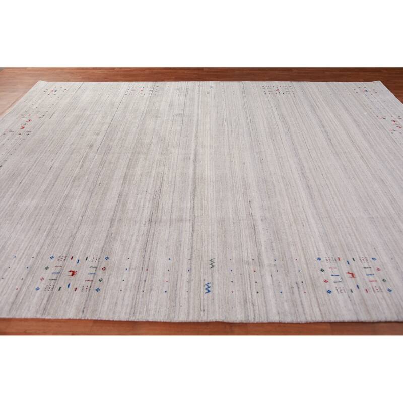 Gabbeh Indian Area Rug Handmade Living Room Silk Carpet - 8'11" x 11'7"