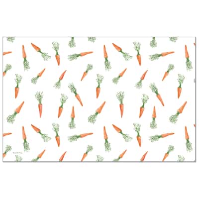Carrot Toss 24 Sheet Reusable Premium Paper Stock Placemats in Resealable Storage Bag Made in The USA 17" x 11"