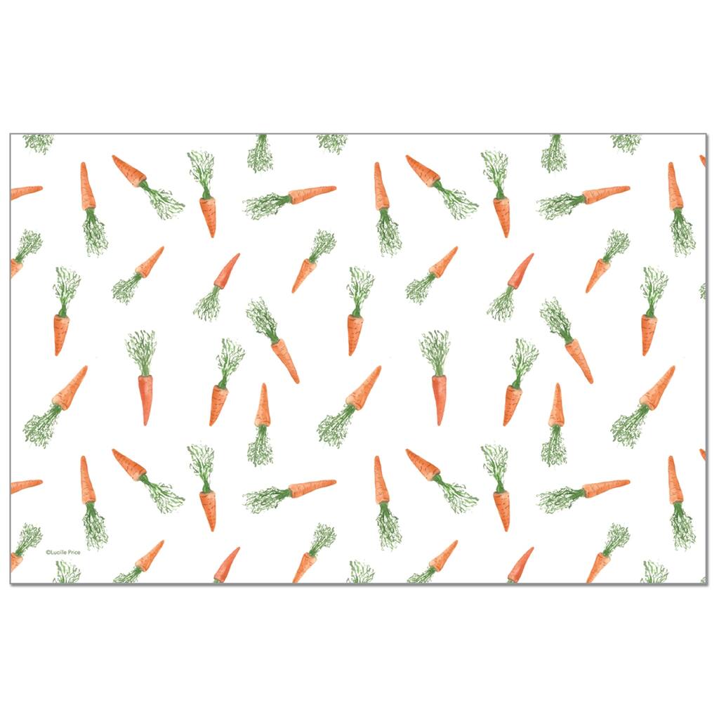 Carrot Toss 24 Sheet Reusable Premium Paper Stock Placemats in Resealable Storage Bag Made in The USA 17" x 11"