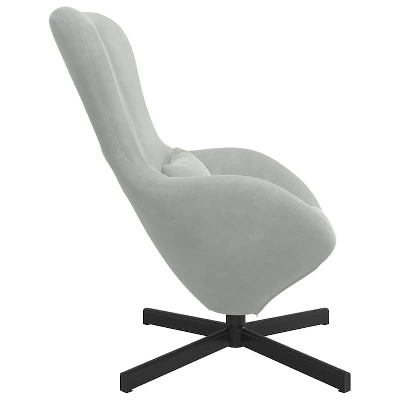 vidaXL Egg Chair Black/ Dark/Light Grey Velvet - 24.8 x 28.7 x 35.4