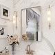 preview thumbnail 151 of 192, KIOTEE Modern Metal Frame Wall Mounted Bathroom Vanity Mirror with 5-year warranty 24x16 - Silver