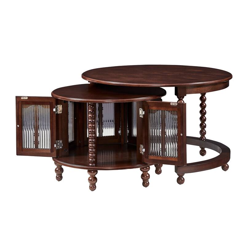 Vintage Round Nesting Coffee Table