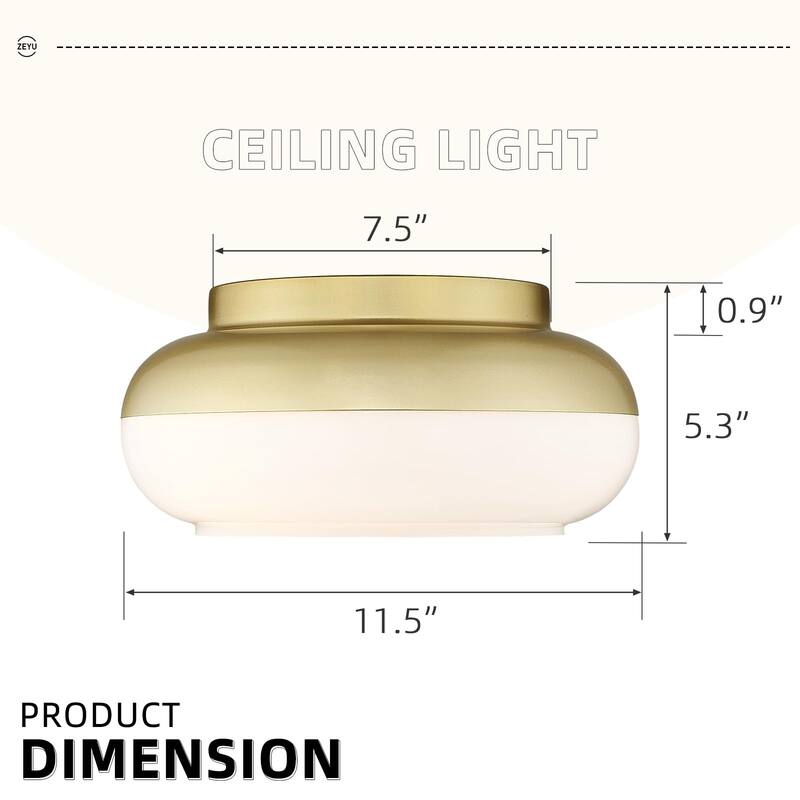 Ceiling Light Flush Mount Light Fixture with Clear Glass