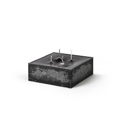 Square 1-Wick Pillar Candle 6"x6"x2" Black- ST