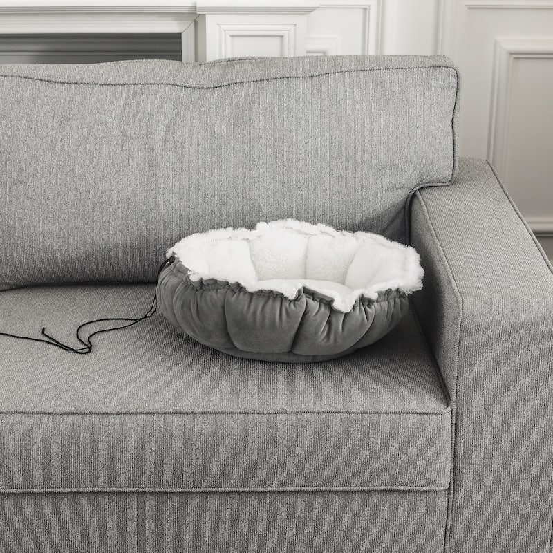 Adeco Pet Bed Round Dog Cat Cushion Bed