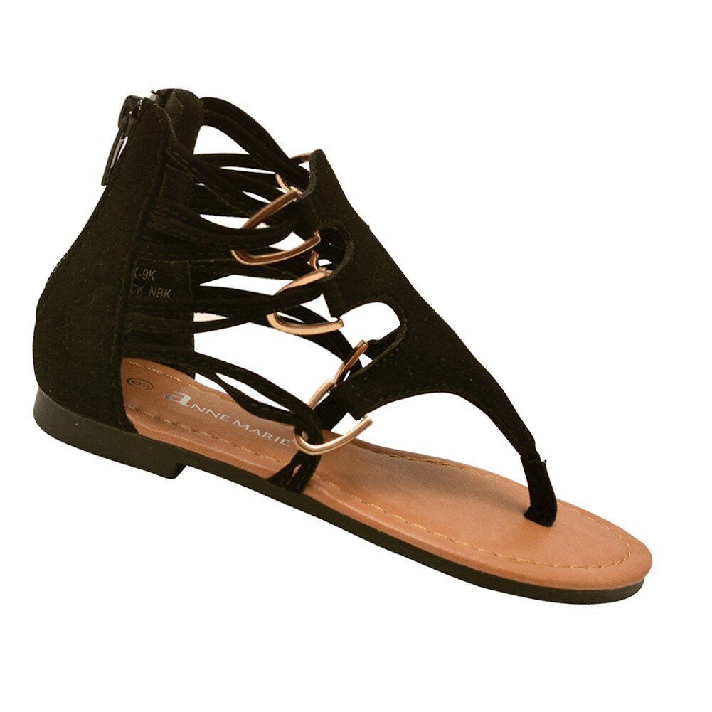 girls black gladiator sandals