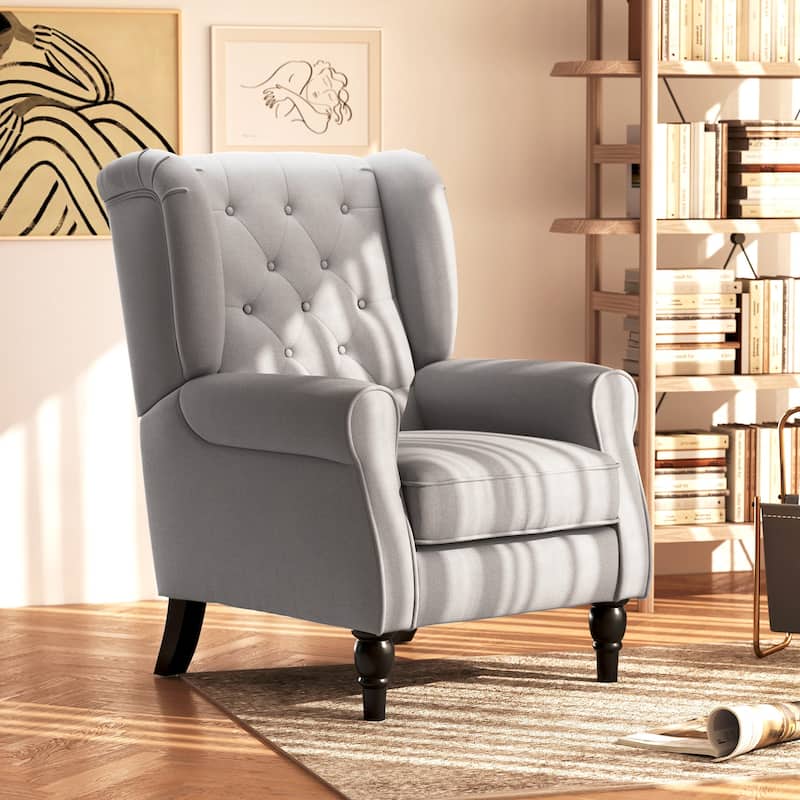 HOMCOM Copper Grove Guanta Tufted Wood Leg Accent Chair