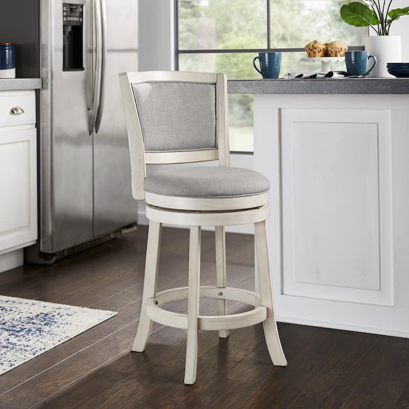 Menas Upholstered Back Swivel Stool by iNSPIRE Q Classic