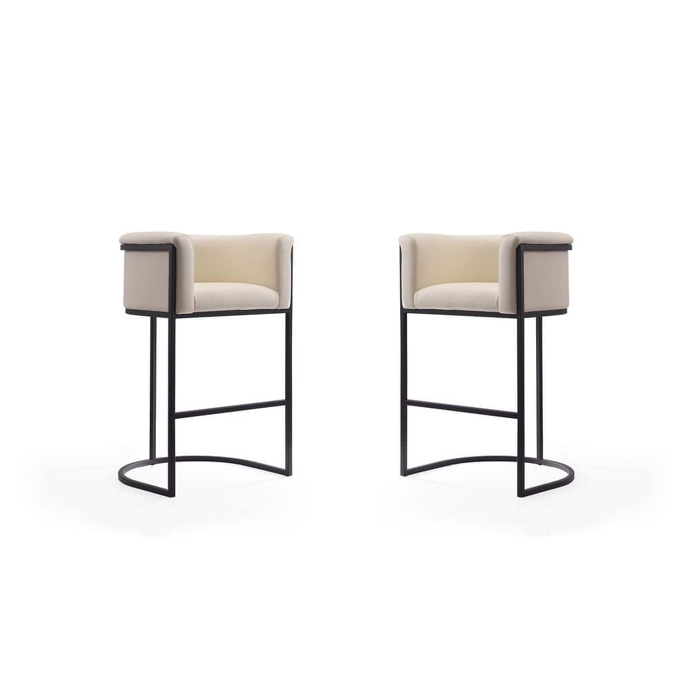 Manhattan Comfort Cosmopolitan 37.8 in. Black Metal Barstool (Set of 2)