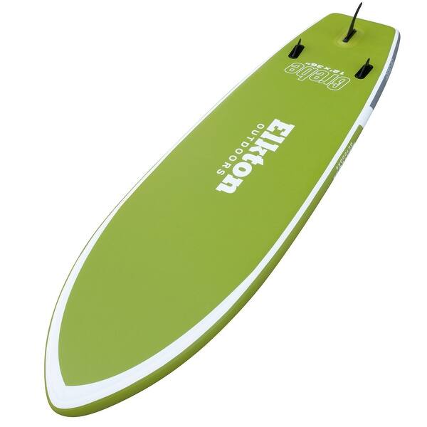 Elkton Outdoors Grebe 12 Inflatable Fishing Paddle Board With Non Slip Eva Foam Deck 2 Fishing Rod Holders Accessory Mount Overstock 23557875