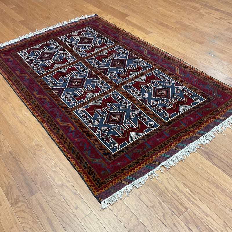 HERAT ORIENTAL Handmade Balouchi Wool Rug - 4'2" x 6'4"