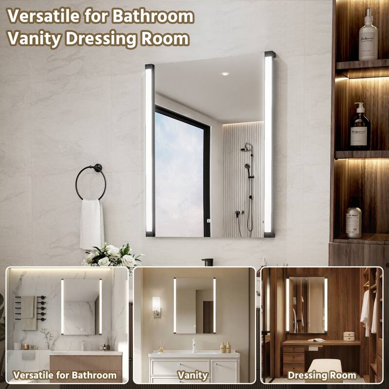 Modland 270° Adjustable LED Bathroom Mirror with Lights Stepless Dimming and Memory Function