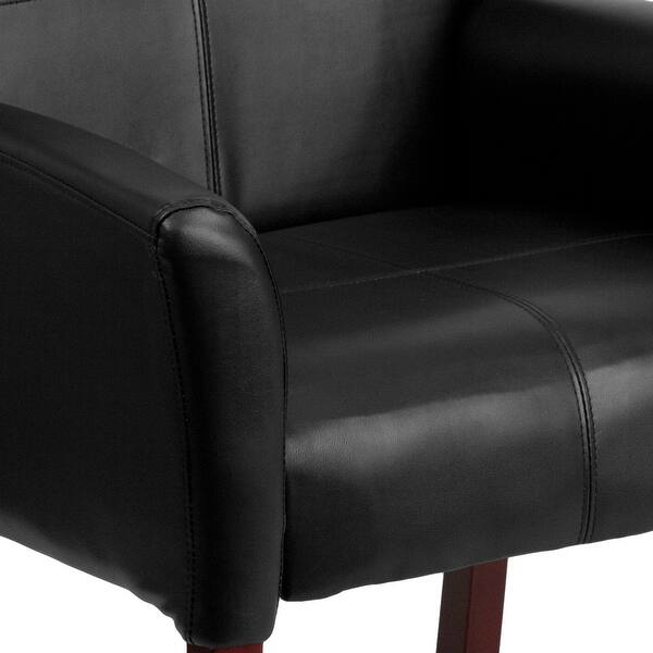 Shop Copper Grove Neys Black Leather Side Chair With Mahogany Legs On Sale Overstock 22727251
